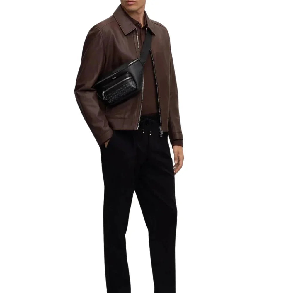 Mens Dark Leather Brown Lambskin Leather Jacket - Jackets Charm